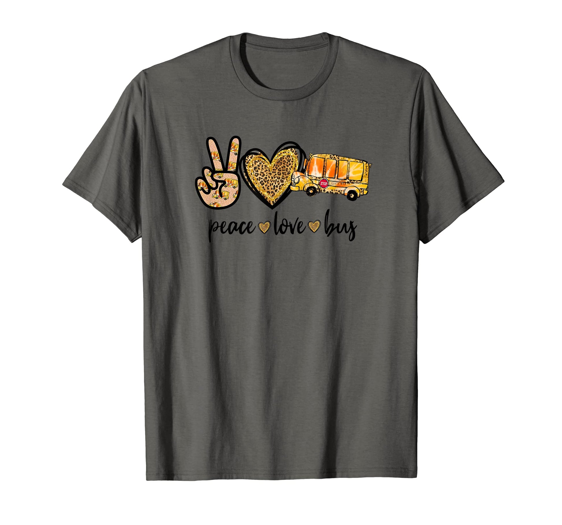 School Bus Driver Peace Love Bus Driver T-Shirt - Graphic Print for Adults - T-Shirt, Sweatshirt, Hoodie