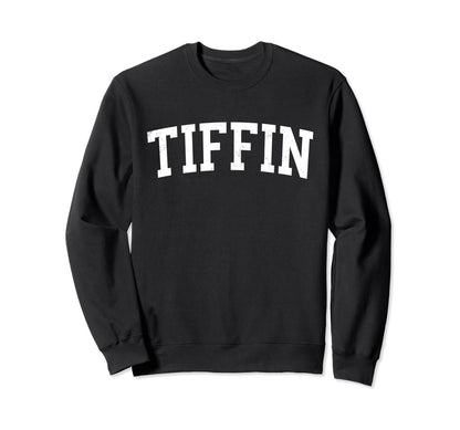 Tiffin Oh Distressed White Varsity Sweatshirt - Streetwear Style Men Women - T-Shirt, Sweatshirt, Hoodie