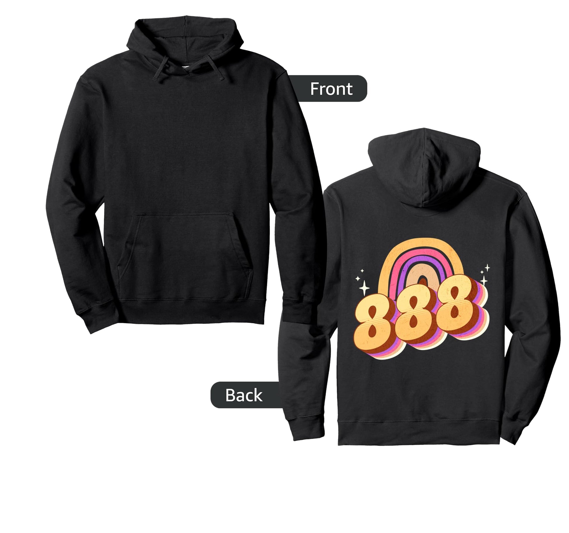 Angel Number 888 Rainbow Hoodie - Casual Everyday Wear Unisex - T-Shirt, Sweatshirt, Hoodie