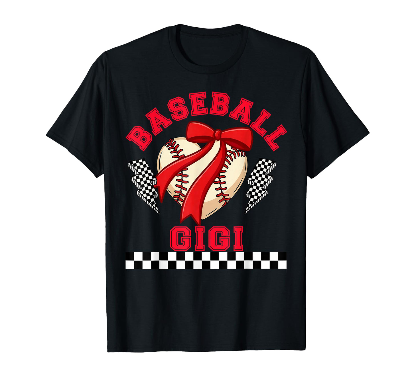 Baseball Gigi Heart Bow Grandma Nana T-Shirt - Unique Graphic Men Women - T-Shirt, Sweatshirt, Hoodie