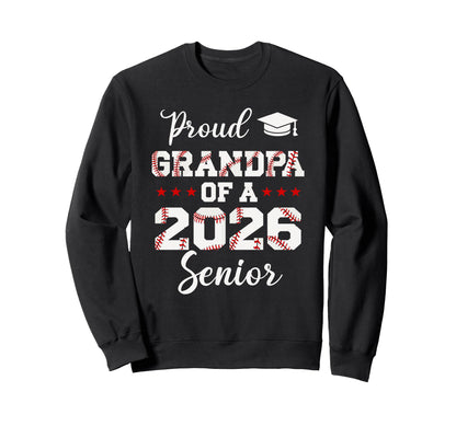 Senior Grandpa Class 2026 Baseball Sweatshirt - Novelty Apparel for Adults - T-Shirt, Sweatshirt, Hoodie