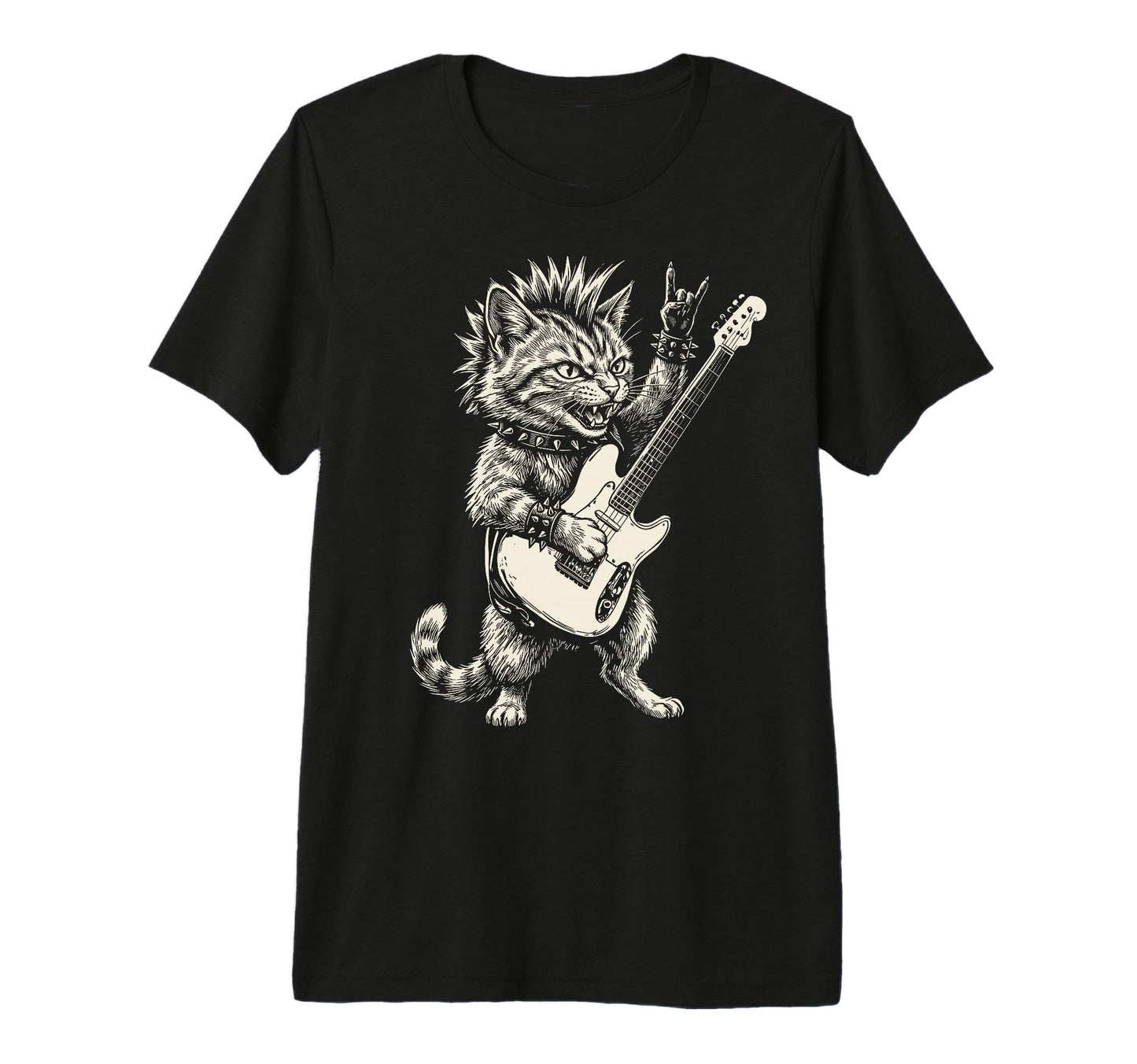 Funny Cat Playing Guitar Rock And T-Shirt - Aesthetic Graphic Men Women - T-Shirt, Sweatshirt, Hoodie