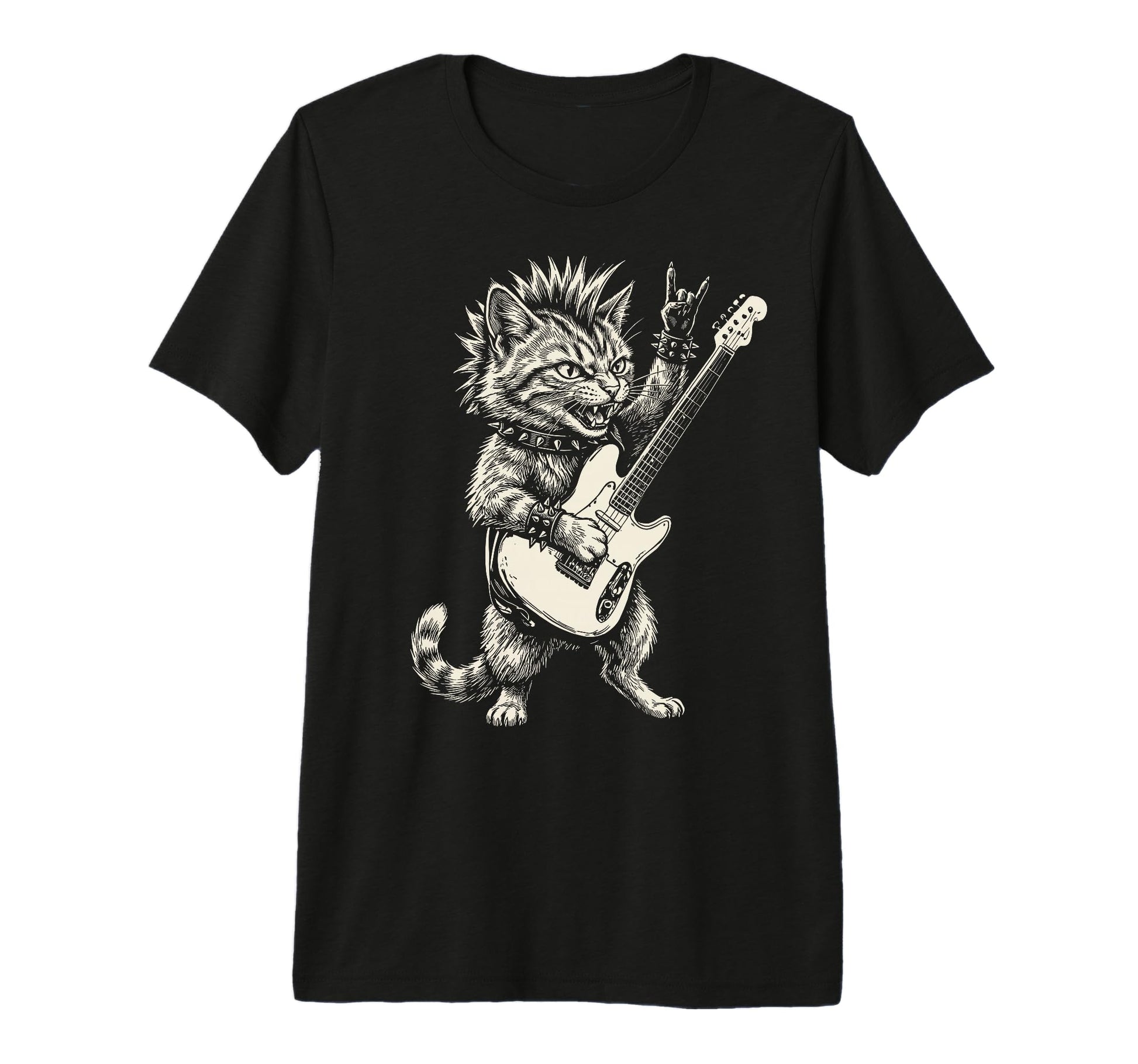 Funny Cat Playing Guitar Rock And T-Shirt - Aesthetic Graphic Men Women - T-Shirt, Sweatshirt, Hoodie