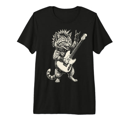 Funny Cat Playing Guitar Rock And T-Shirt - Aesthetic Graphic Men Women - T-Shirt, Sweatshirt, Hoodie
