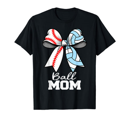 Ball Mom Baseball Volleyball Mom Coquette T-Shirt - Graphic Print Unisex - T-Shirt, Sweatshirt, Hoodie