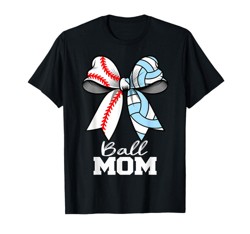 Ball Mom Baseball Volleyball Mom Coquette T-Shirt - Graphic Print Unisex - T-Shirt, Sweatshirt, Hoodie
