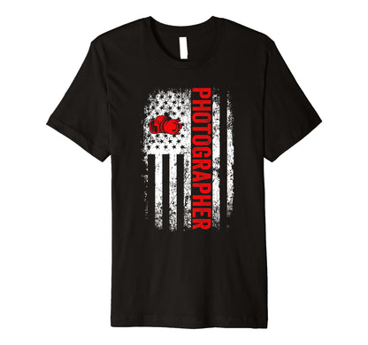 Photographer Usa American Flag Photography T-Shirt - Trendy Graphic Unisex - T-Shirt, Sweatshirt, Hoodie