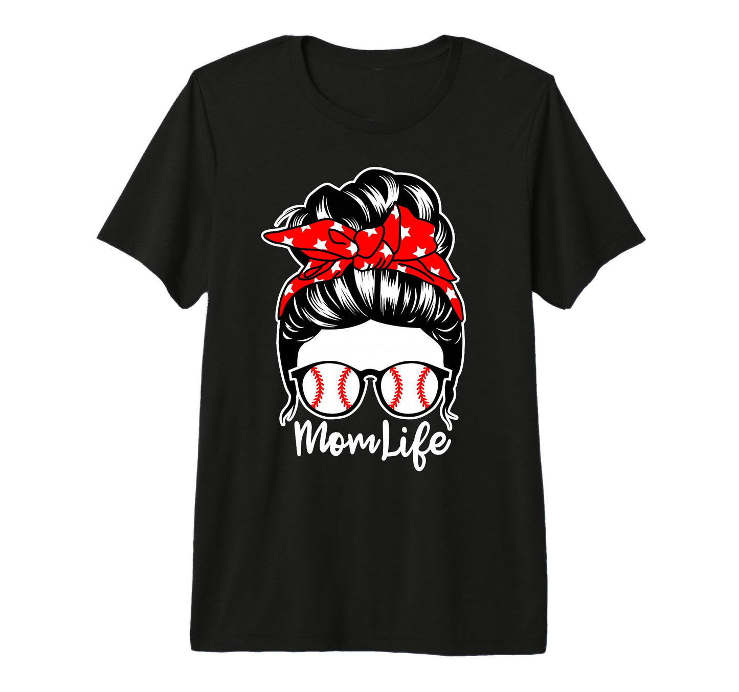 Mom Life Messy Bun Hair Baseball T-Shirt - Aesthetic Graphic Men Women - T-Shirt, Sweatshirt, Hoodie