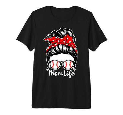 Mom Life Messy Bun Hair Baseball T-Shirt - Aesthetic Graphic Men Women - T-Shirt, Sweatshirt, Hoodie