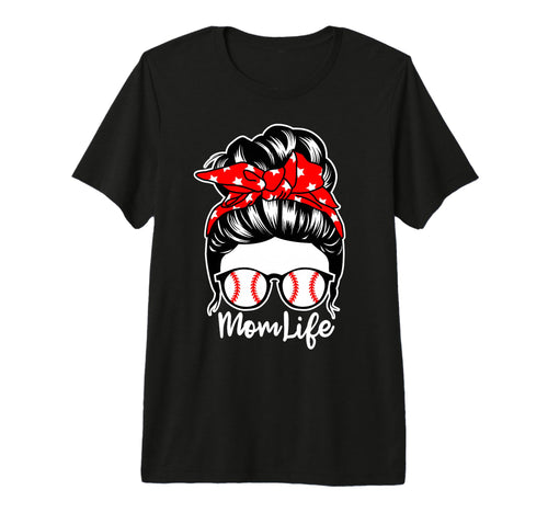 Mom Life Messy Bun Hair Baseball T-Shirt - Aesthetic Graphic Men Women - T-Shirt, Sweatshirt, Hoodie