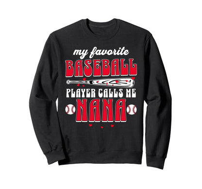 Baseball Grandma My Favorite Player Sweatshirt - Graphic Print Unisex - T-Shirt, Sweatshirt, Hoodie