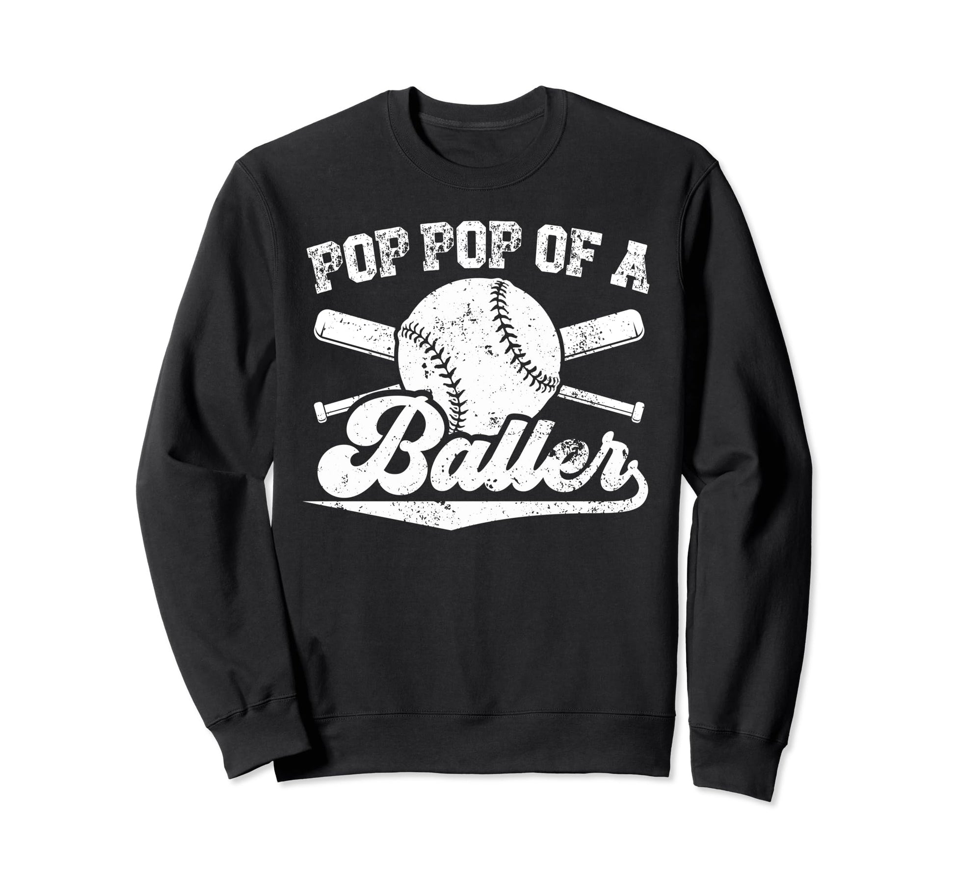 Pop Pop Baller Baseball Pop Pop Sweatshirt - Minimalist Print Unisex - T-Shirt, Sweatshirt, Hoodie