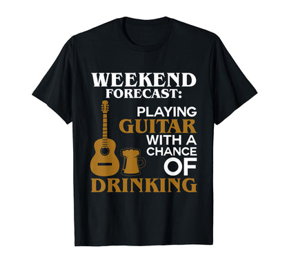 Weekend Forecast Playing Guitar T-Shirt - Aesthetic Graphic for Adults - T-Shirt, Sweatshirt, Hoodie