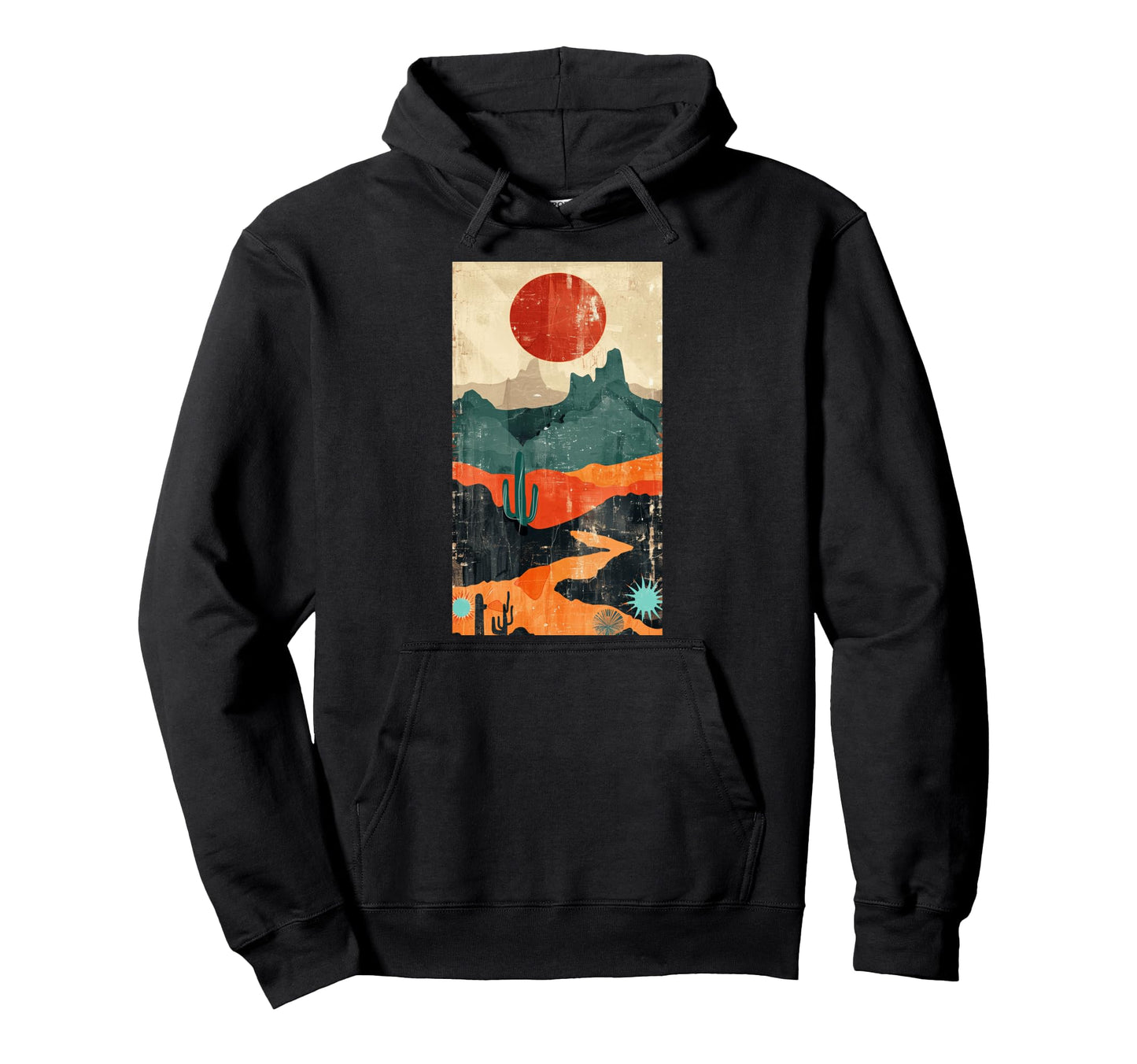 Southwest Desert Sunset Cactus Hoodie - Minimalist Print Unisex - T-Shirt, Sweatshirt, Hoodie