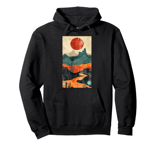 Southwest Desert Sunset Cactus Hoodie - Minimalist Print Unisex - T-Shirt, Sweatshirt, Hoodie