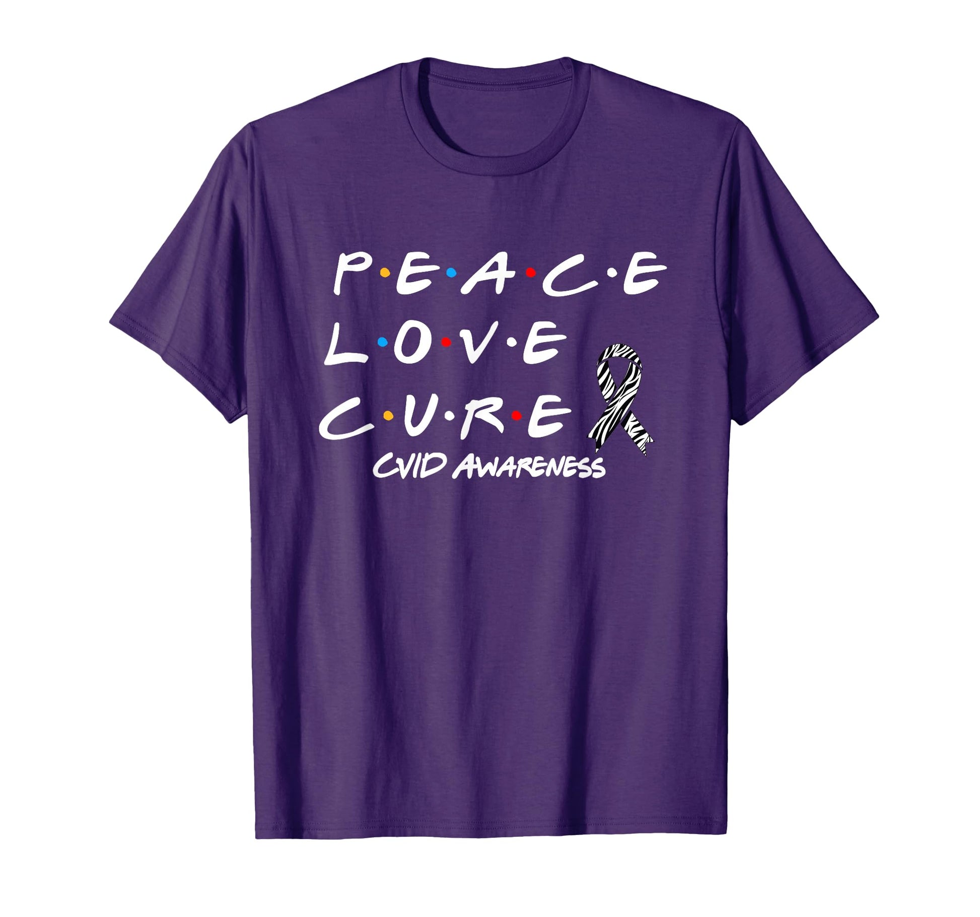 Cvid Awareness Peace Love Cure T-Shirt - Fun Novelty Design Men Women - T-Shirt, Sweatshirt, Hoodie