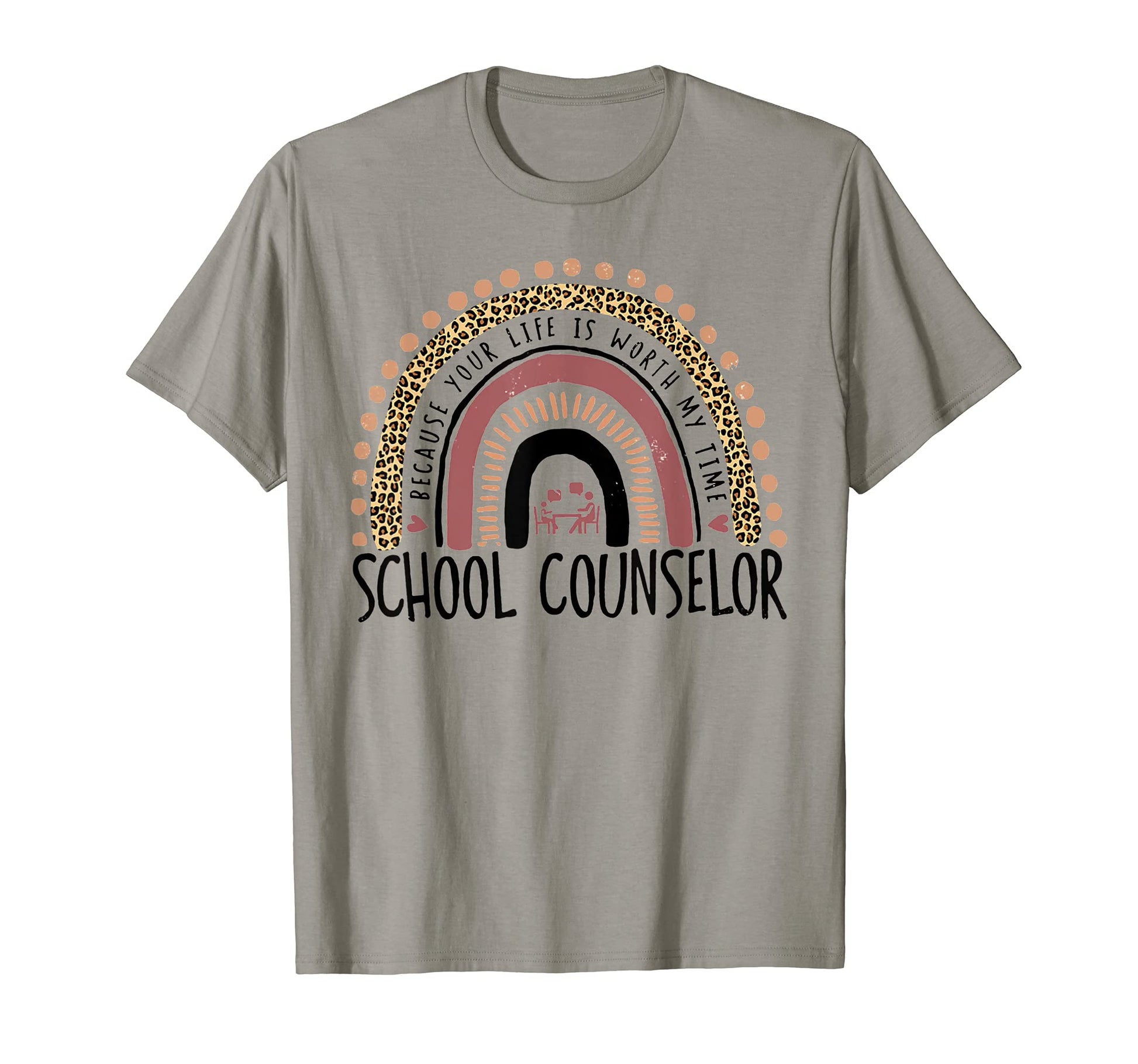 School Counselor Boho Rainbow T-Shirt - Novelty Apparel Unisex - T-Shirt, Sweatshirt, Hoodie