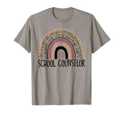 School Counselor Boho Rainbow T-Shirt - Novelty Apparel Unisex - T-Shirt, Sweatshirt, Hoodie