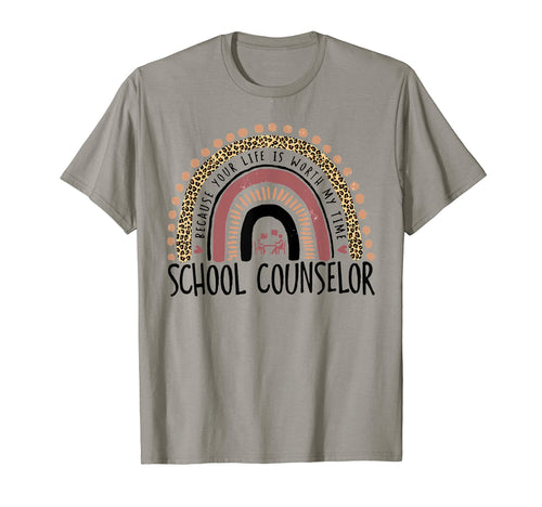 School Counselor Boho Rainbow T-Shirt - Novelty Apparel Unisex - T-Shirt, Sweatshirt, Hoodie