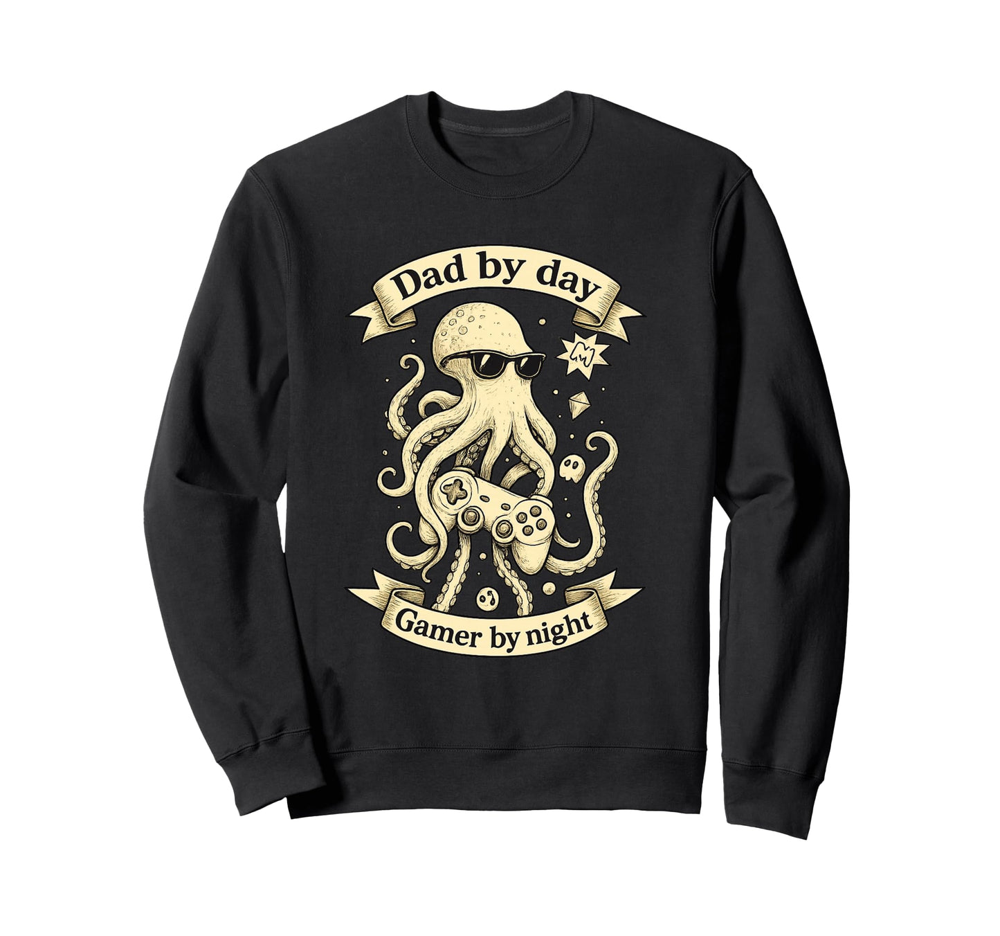 Octopus Fathers Day Sweatshirt - Graphic Print Men Women - T-Shirt, Sweatshirt, Hoodie