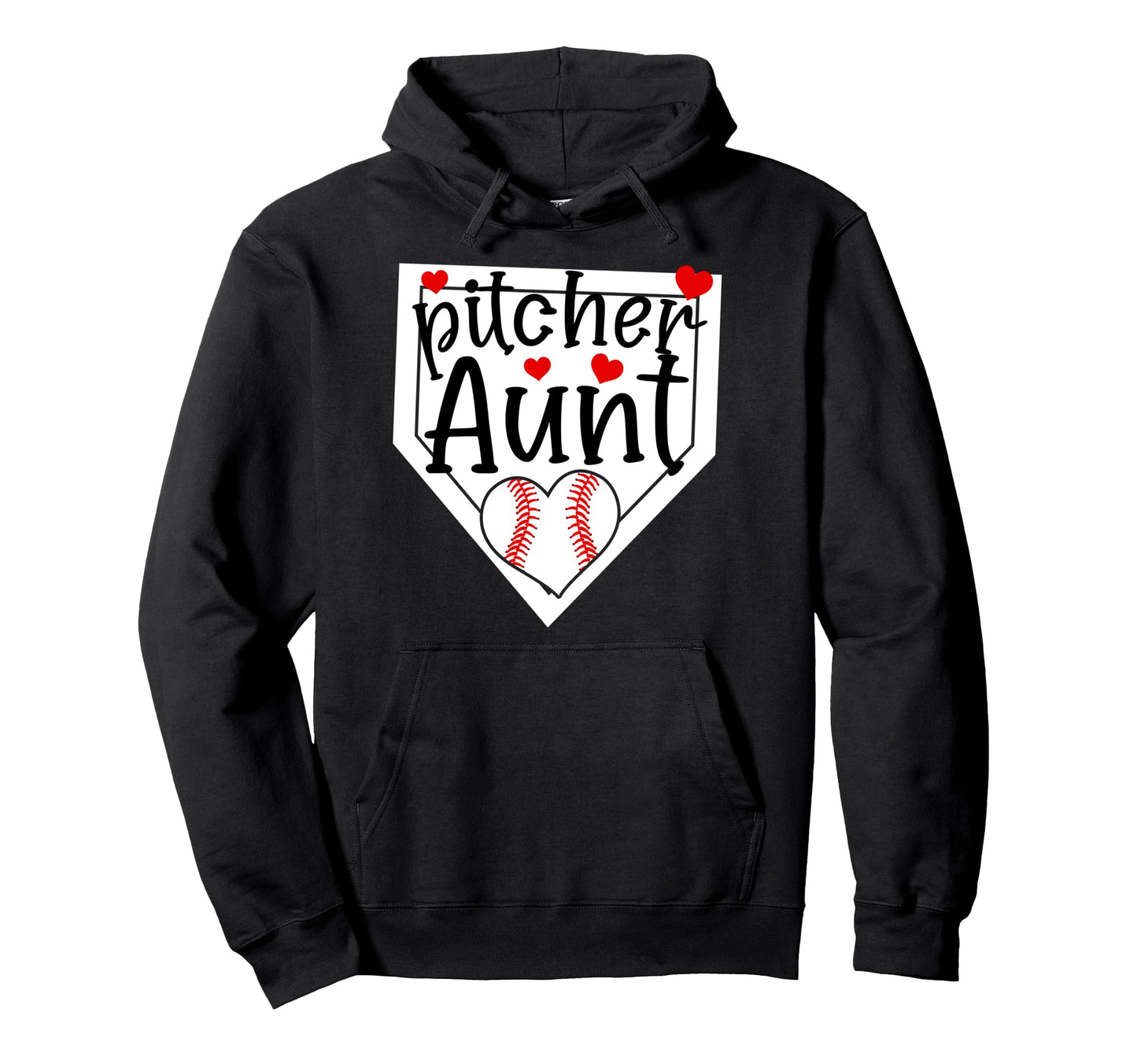 Baseball Pitcher Aunt Baseball Pitcher Auntie Hoodie - Graphic Print Unisex - T-Shirt, Sweatshirt, Hoodie
