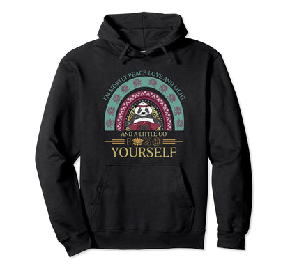 Funny Yoga Panda Peace Love Light Hoodie - Custom Art Print for Adults - T-Shirt, Sweatshirt, Hoodie