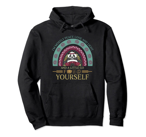 Funny Yoga Panda Peace Love Light Hoodie - Custom Art Print for Adults - T-Shirt, Sweatshirt, Hoodie