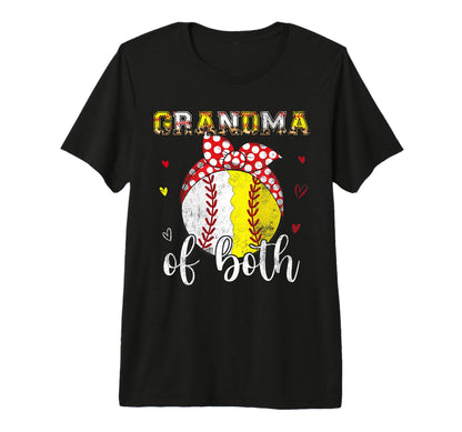 Grandma Both Baseball Softball T-Shirt - Fun Novelty Design for Adults - T-Shirt, Sweatshirt, Hoodie