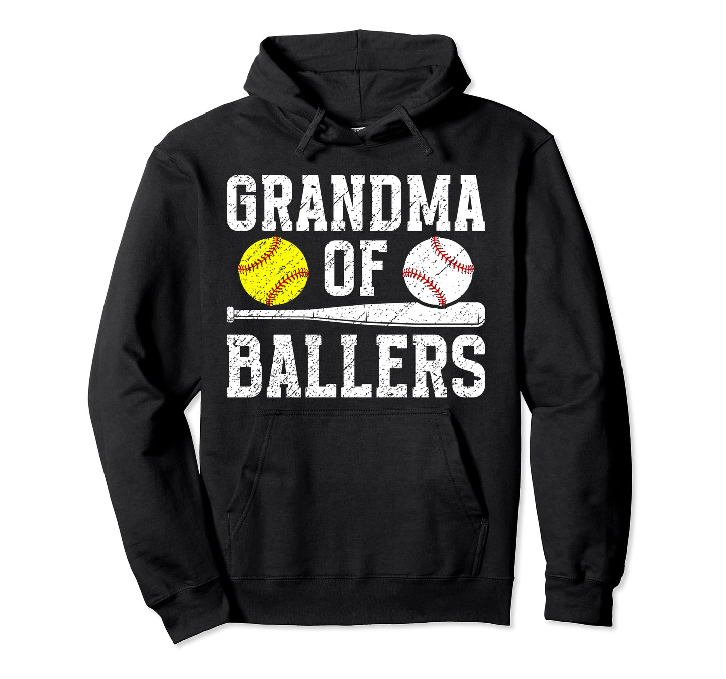 Grandma Ballers Baseball Softball Grandma Hoodie - Graphic Print Unisex - T-Shirt, Sweatshirt, Hoodie