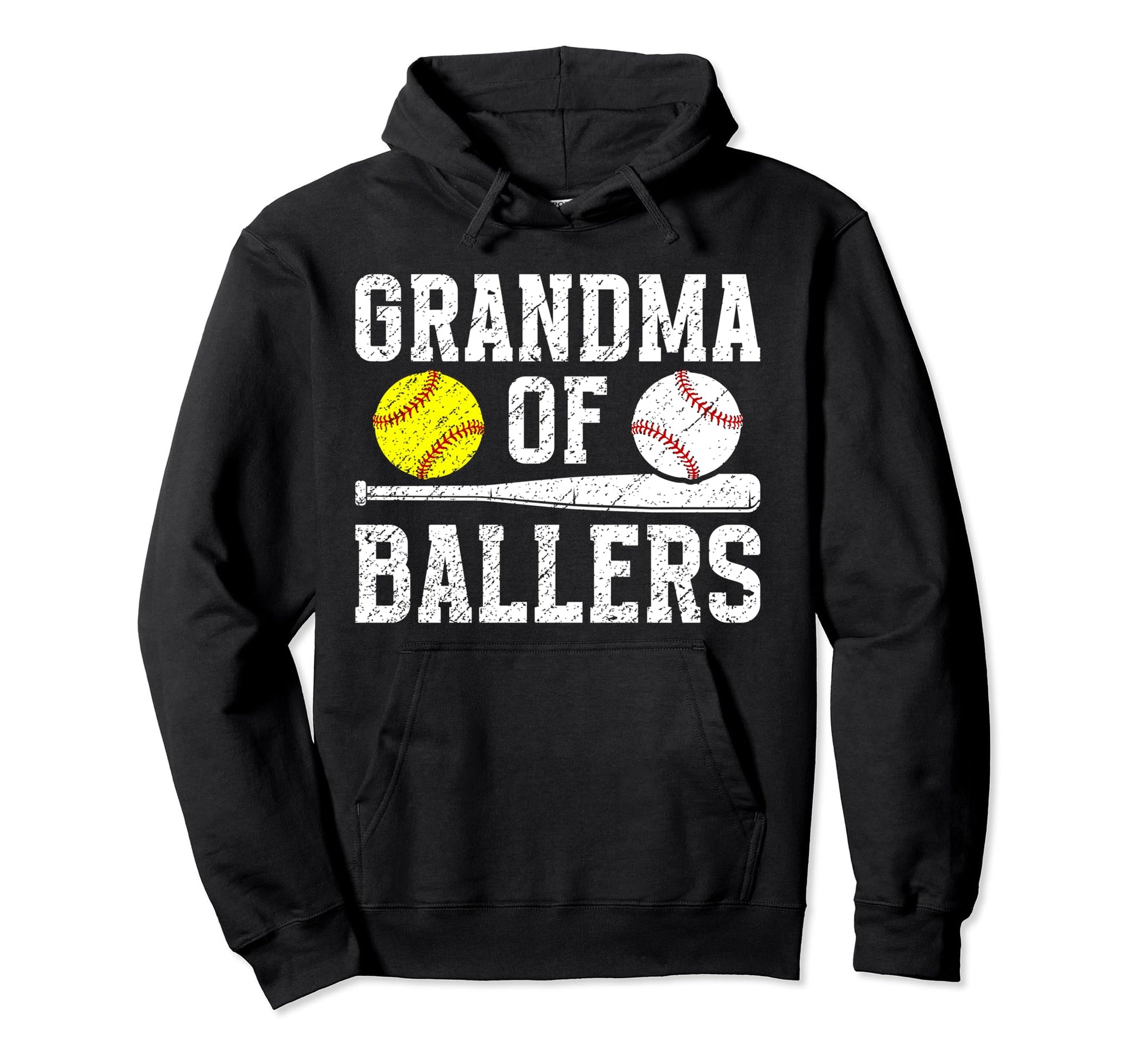 Grandma Ballers Baseball Softball Grandma Hoodie - Graphic Print Unisex - T-Shirt, Sweatshirt, Hoodie