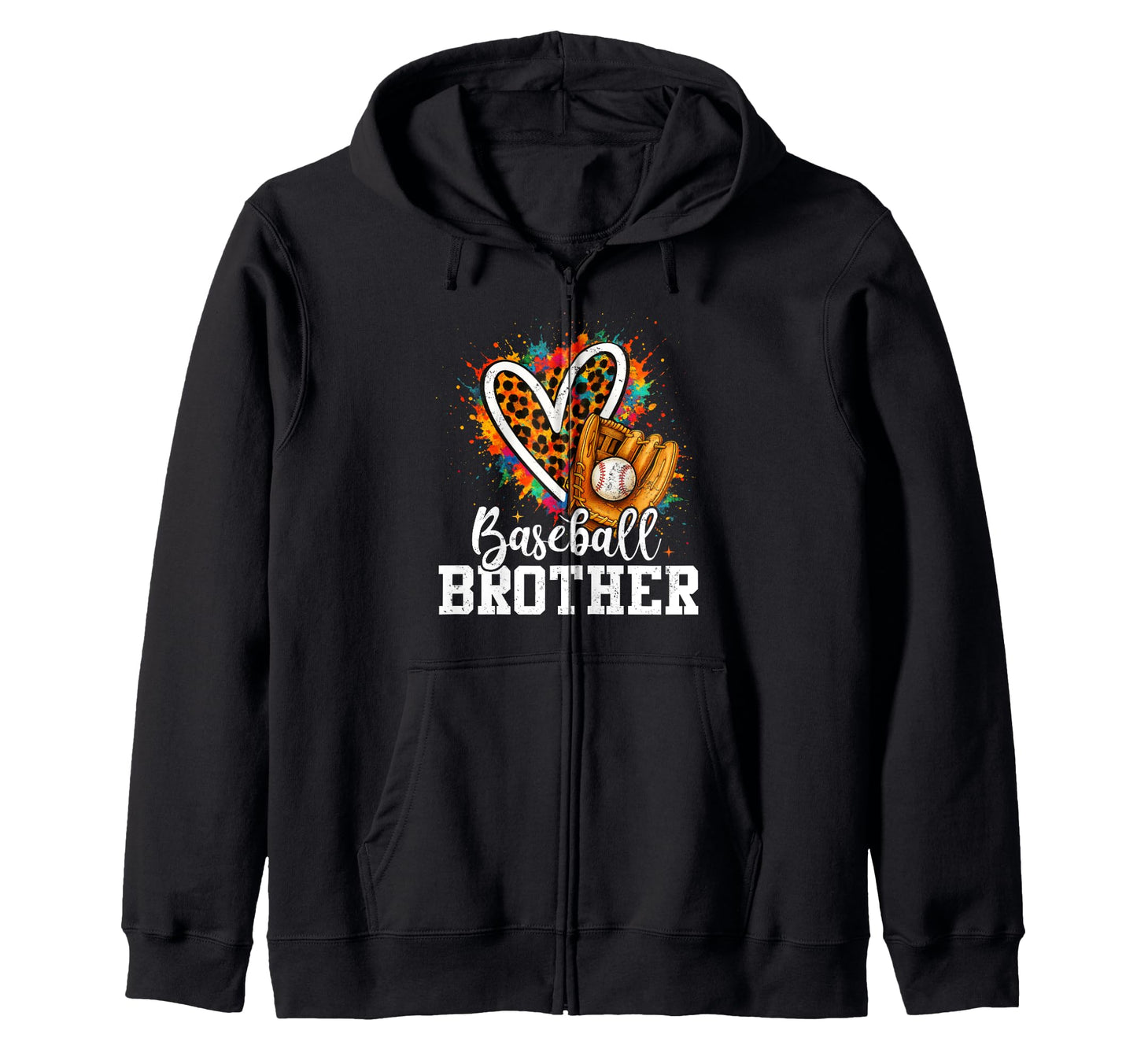 My Favorite Baseball Brother Leopard Sweatshirt - Novelty Apparel Unisex - T-Shirt, Sweatshirt, Hoodie