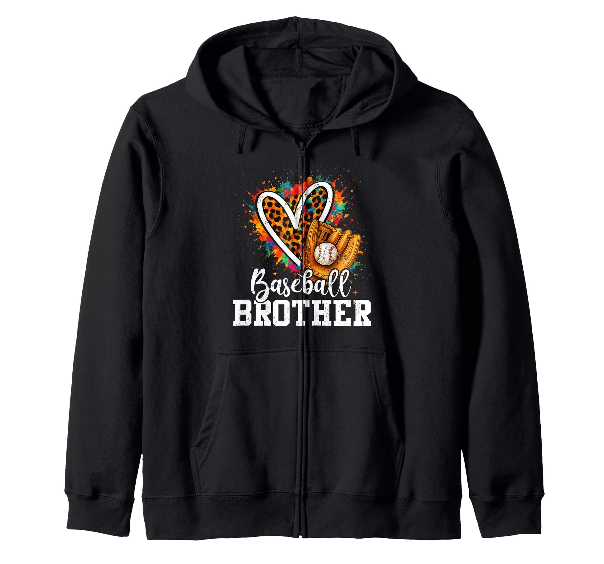 My Favorite Baseball Brother Leopard Sweatshirt - Novelty Apparel Unisex - T-Shirt, Sweatshirt, Hoodie