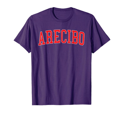 Arecibo Pr Varsity Red Text T-Shirt - Trendy Graphic Men Women - T-Shirt, Sweatshirt, Hoodie