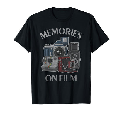 Memories Film Cameras Distressed Analog T-Shirt - Unique Graphic Unisex - T-Shirt, Sweatshirt, Hoodie