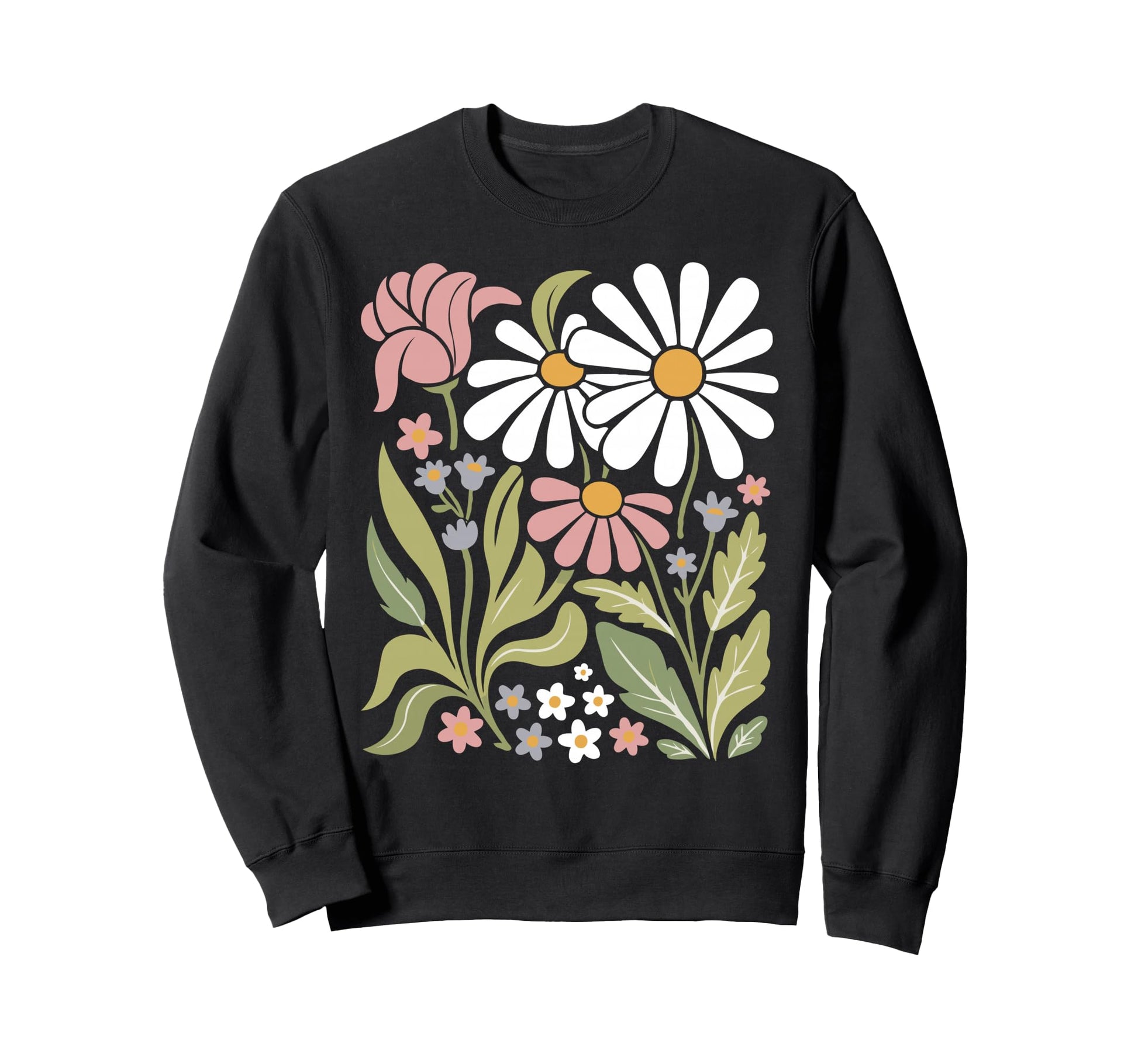 Wildflowers Flowers Pattern Summer Sweatshirt - Graphic Print for Adults - T-Shirt, Sweatshirt, Hoodie