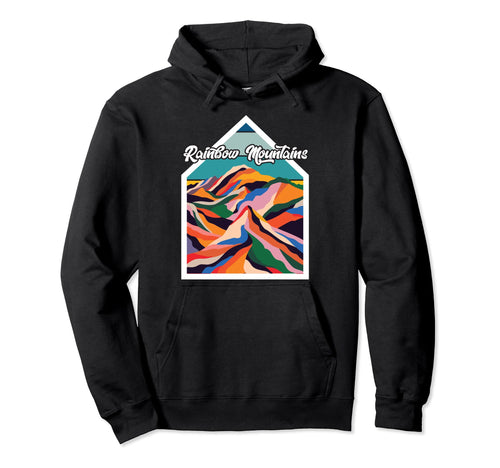 Hiking Rainbow Mountains Peru Adventure Hoodie - Trendy Graphic Unisex - T-Shirt, Sweatshirt, Hoodie