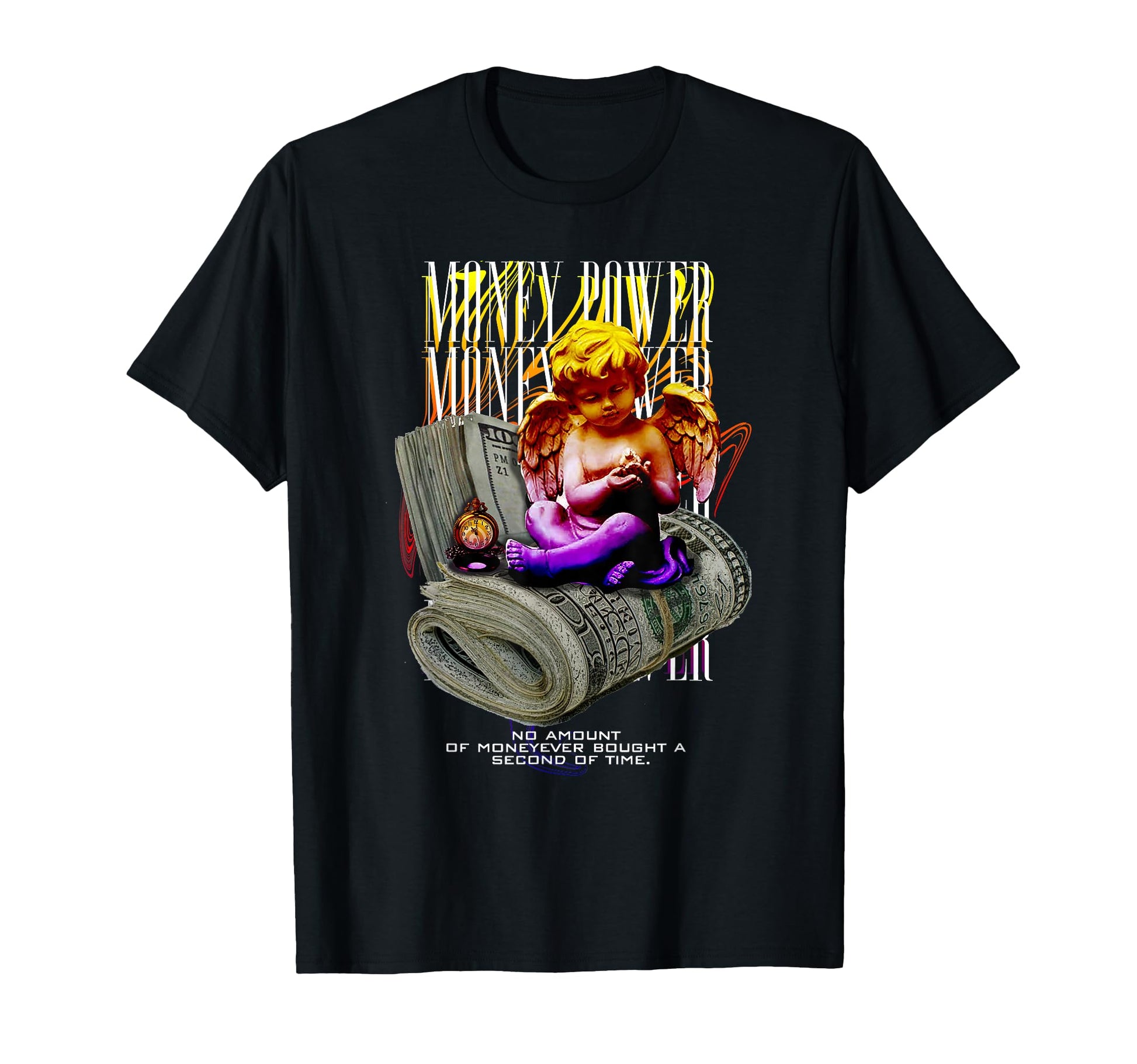 Angel Money Power Time Aesthetic Edgy T-Shirt - Streetwear Style Unisex - T-Shirt, Sweatshirt, Hoodie