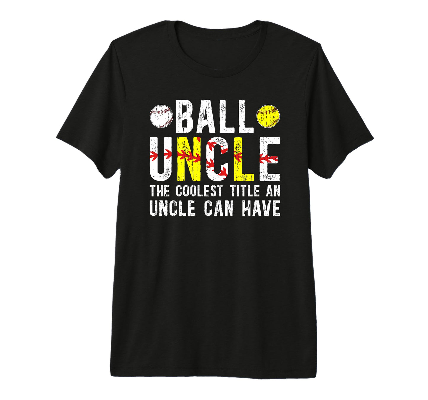 Mens Ball Uncle Coolest Title Baseball T-Shirt - Unique Graphic for Adults - T-Shirt, Sweatshirt, Hoodie