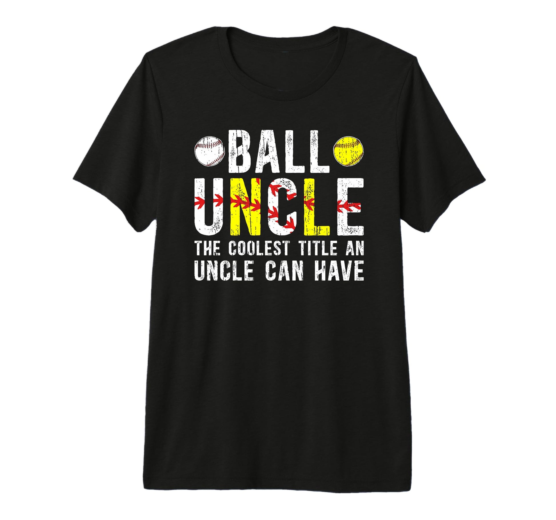 Mens Ball Uncle Coolest Title Baseball T-Shirt - Unique Graphic for Adults - T-Shirt, Sweatshirt, Hoodie