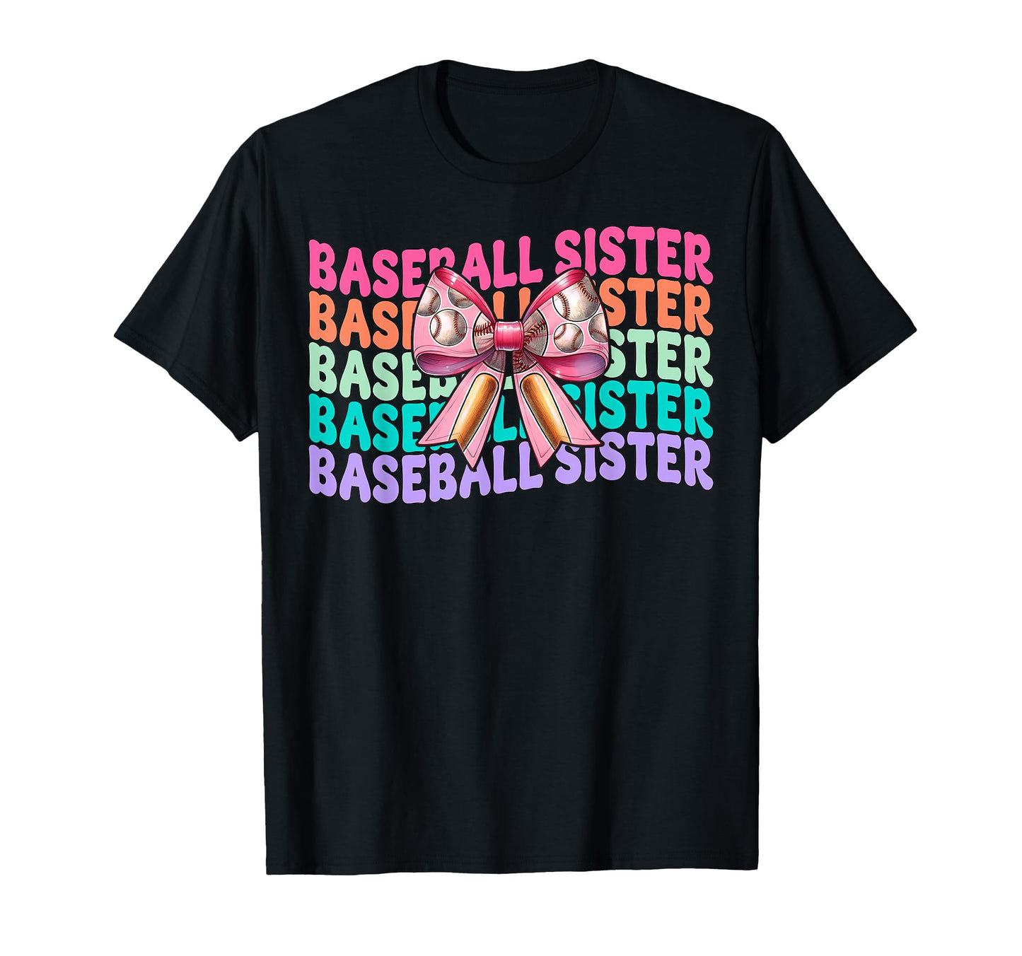 Baseball Sister Baseball Coquette Bow T-Shirt - Novelty Apparel Men Women - T-Shirt, Sweatshirt, Hoodie