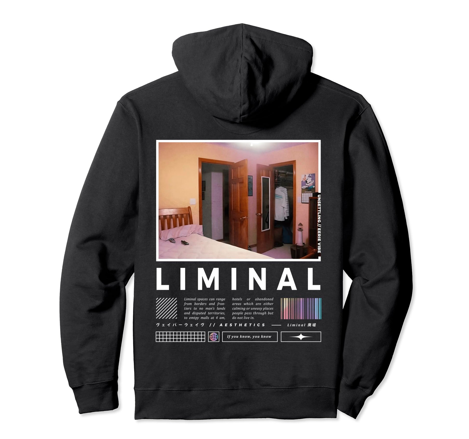 Liminal Spaces Backprint Meme Liminal Hoodie - Streetwear Style Men Women - T-Shirt, Sweatshirt, Hoodie