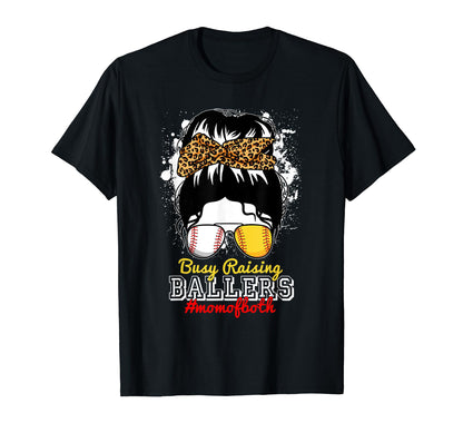 Baseball Softball Moms Life Busy Raising T-Shirt - Novelty Apparel Unisex - T-Shirt, Sweatshirt, Hoodie