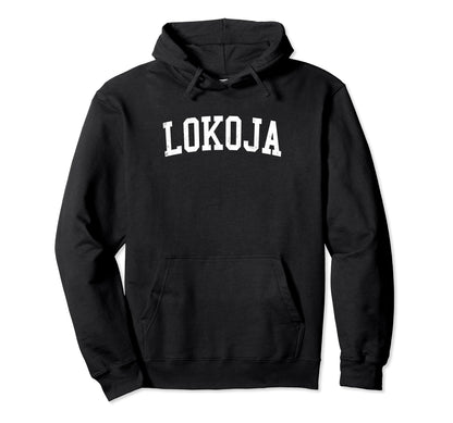 Lokoja Nigeria Distressed White Varsity Hoodie - Trendy Graphic Unisex - T-Shirt, Sweatshirt, Hoodie