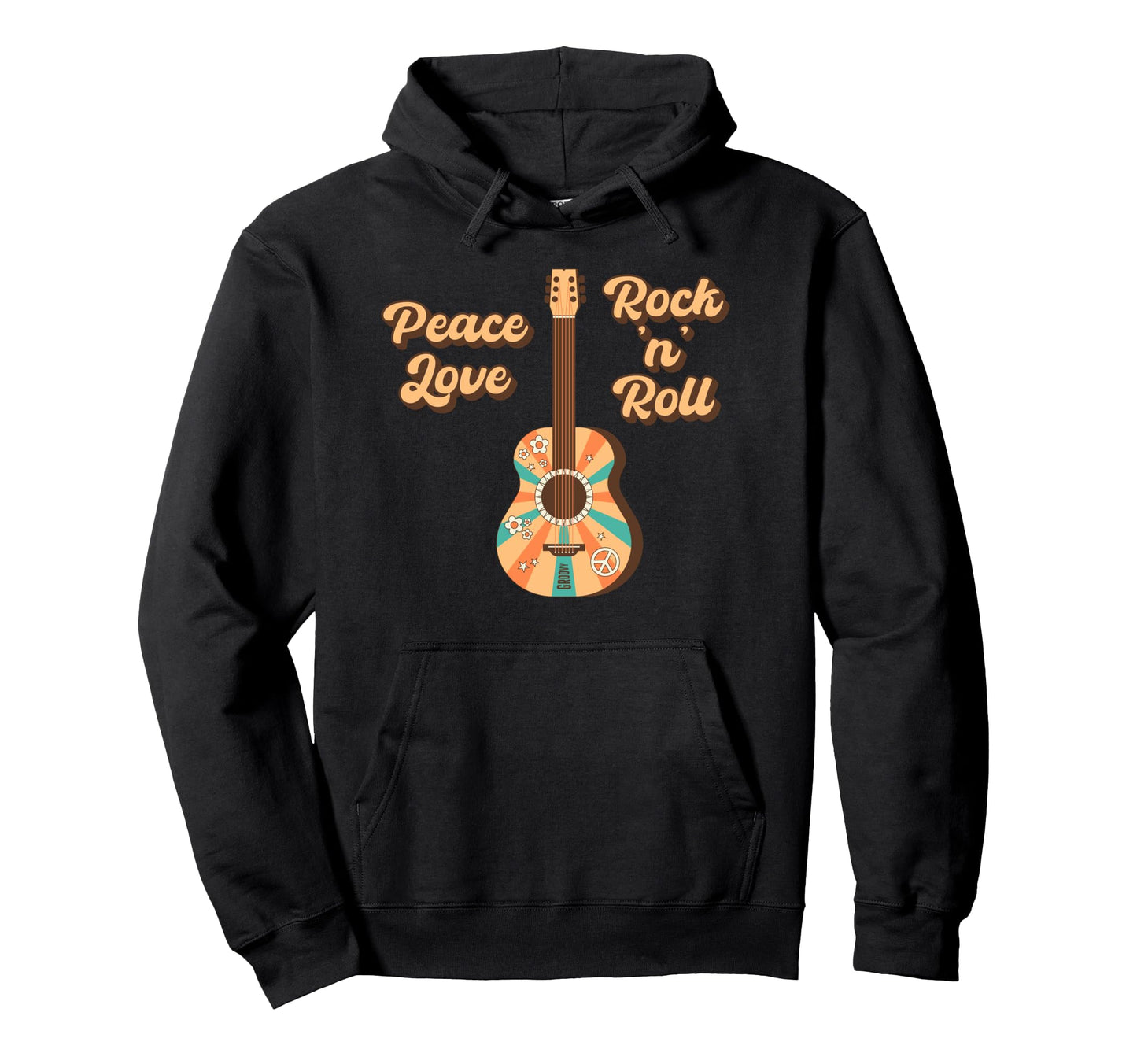Peace Love Rock And Roll Sign Music Hoodie - Trendy Graphic Men Women - T-Shirt, Sweatshirt, Hoodie