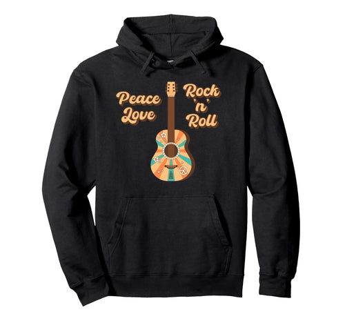 Peace Love Rock And Roll Sign Music Hoodie - Trendy Graphic Men Women - T-Shirt, Sweatshirt, Hoodie