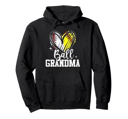Ball Grandma Softball Baseball Hoodie - Custom Art Print for Adults - T-Shirt, Sweatshirt, Hoodie