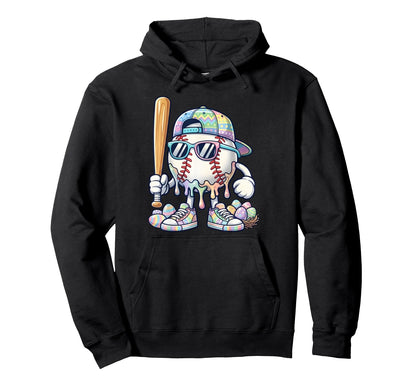 Baseball Drip Ice Cream Drip Hoodie - Casual Everyday Wear for Adults - T-Shirt, Sweatshirt, Hoodie