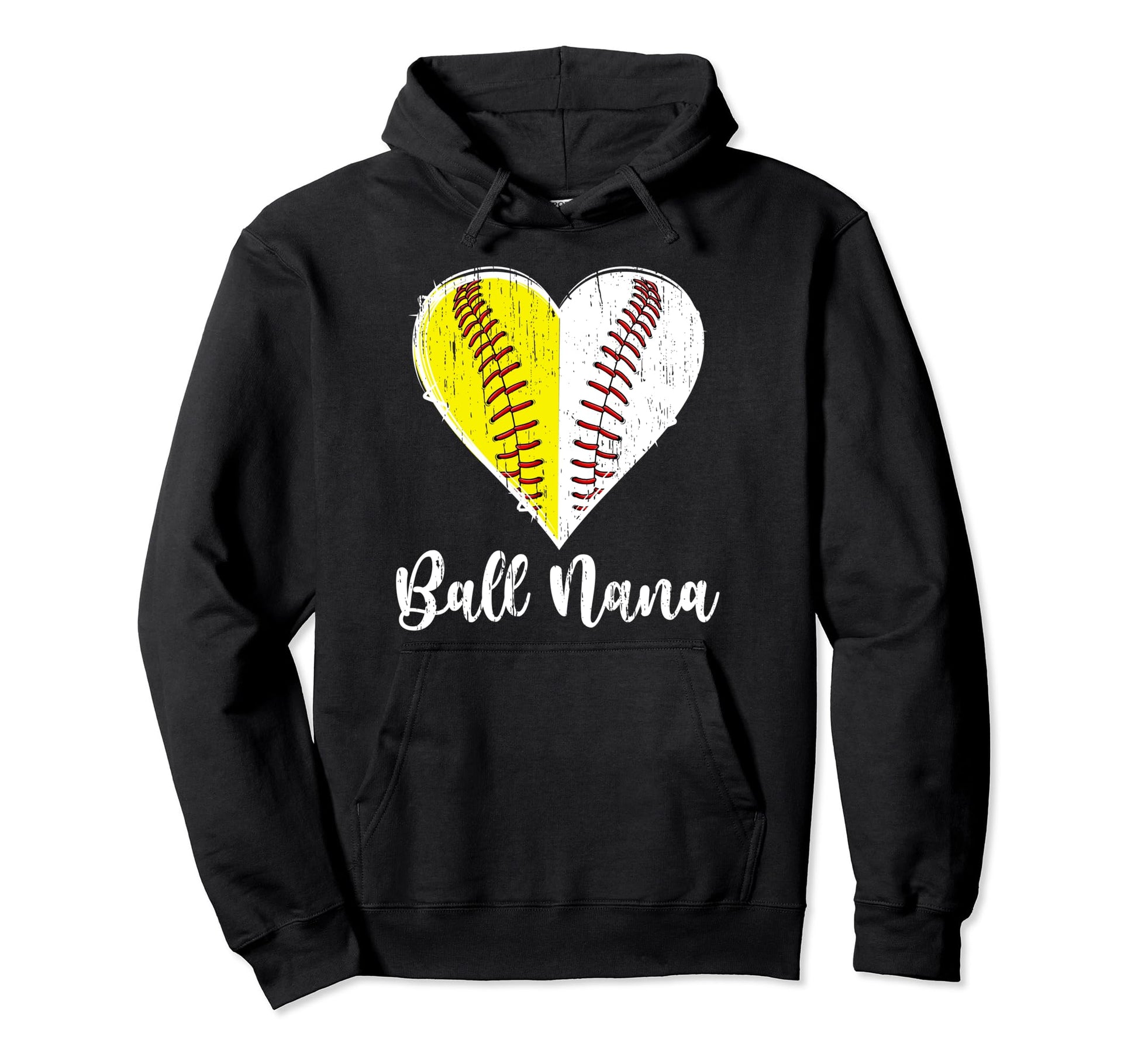 Ball Nana Heart Baseball Softball Hoodie - Streetwear Style for Adults - T-Shirt, Sweatshirt, Hoodie