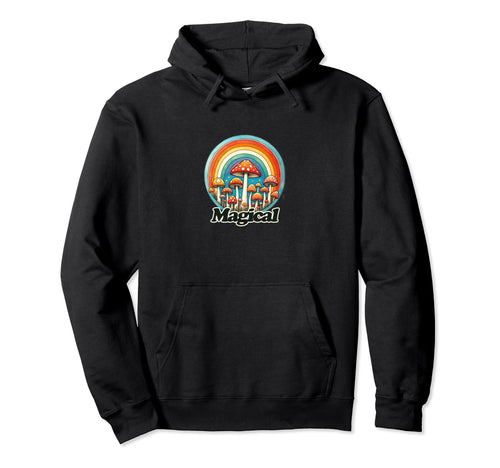 Mushrooms Are Rainbow Mushroom 80S Hoodie - Novelty Apparel Unisex - T-Shirt, Sweatshirt, Hoodie