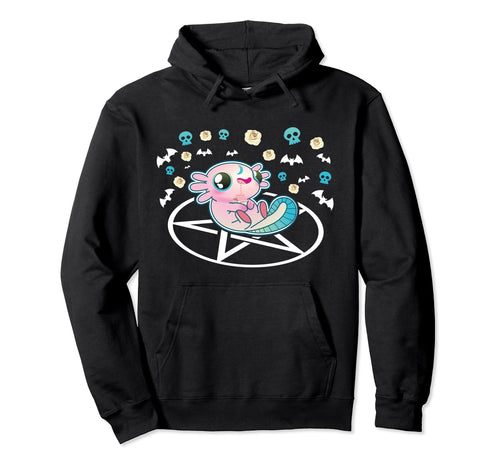 Axolotl Strawberry Milk Goth Axolotl Hoodie - Fun Novelty Design for Adults - T-Shirt, Sweatshirt, Hoodie